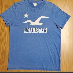 HOLLISTER CALIFORNIA Logo Graphic Tee Shirt Light Blue Size Medium C20